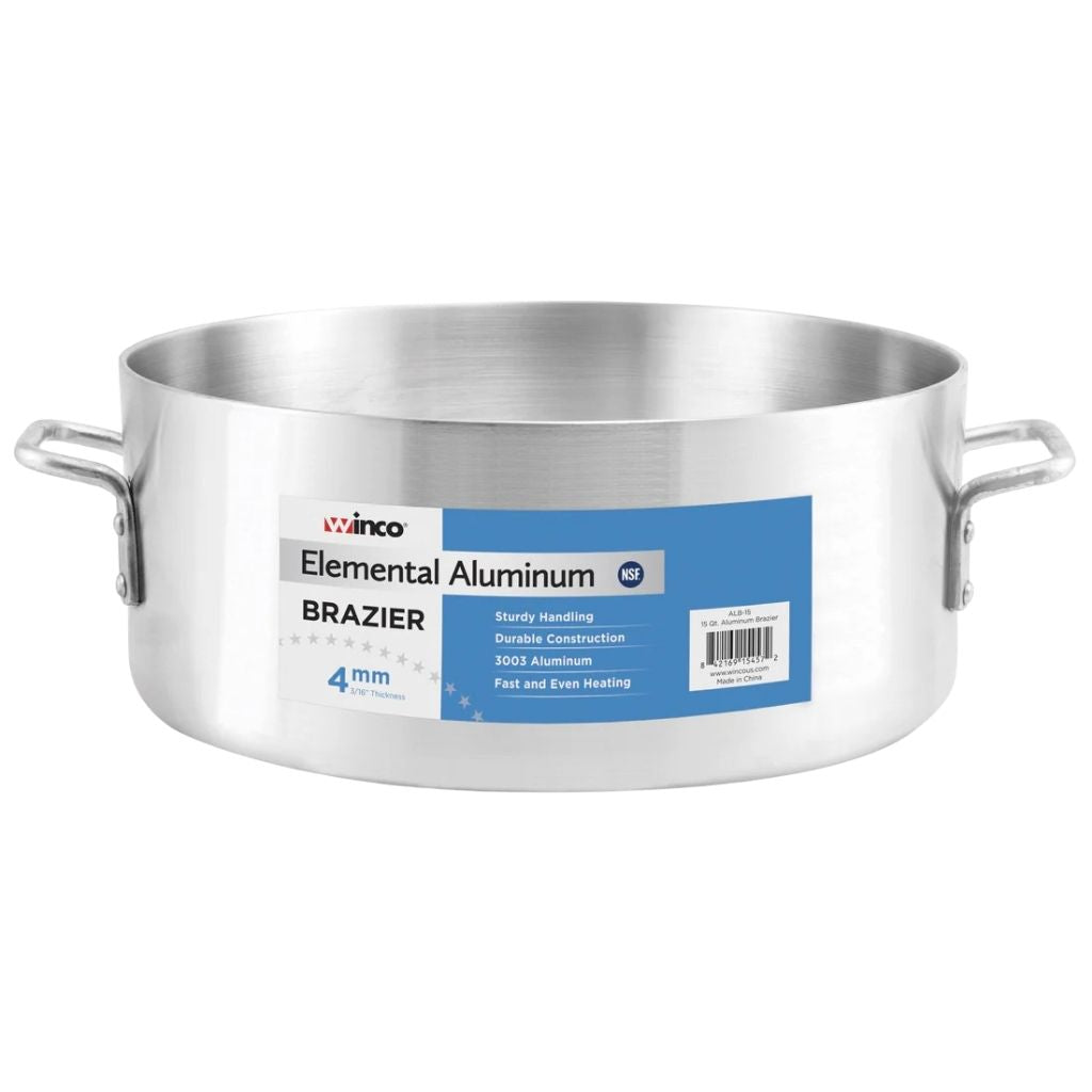 Winco Olla de Aluminio Baja 15 Cuartos Galón