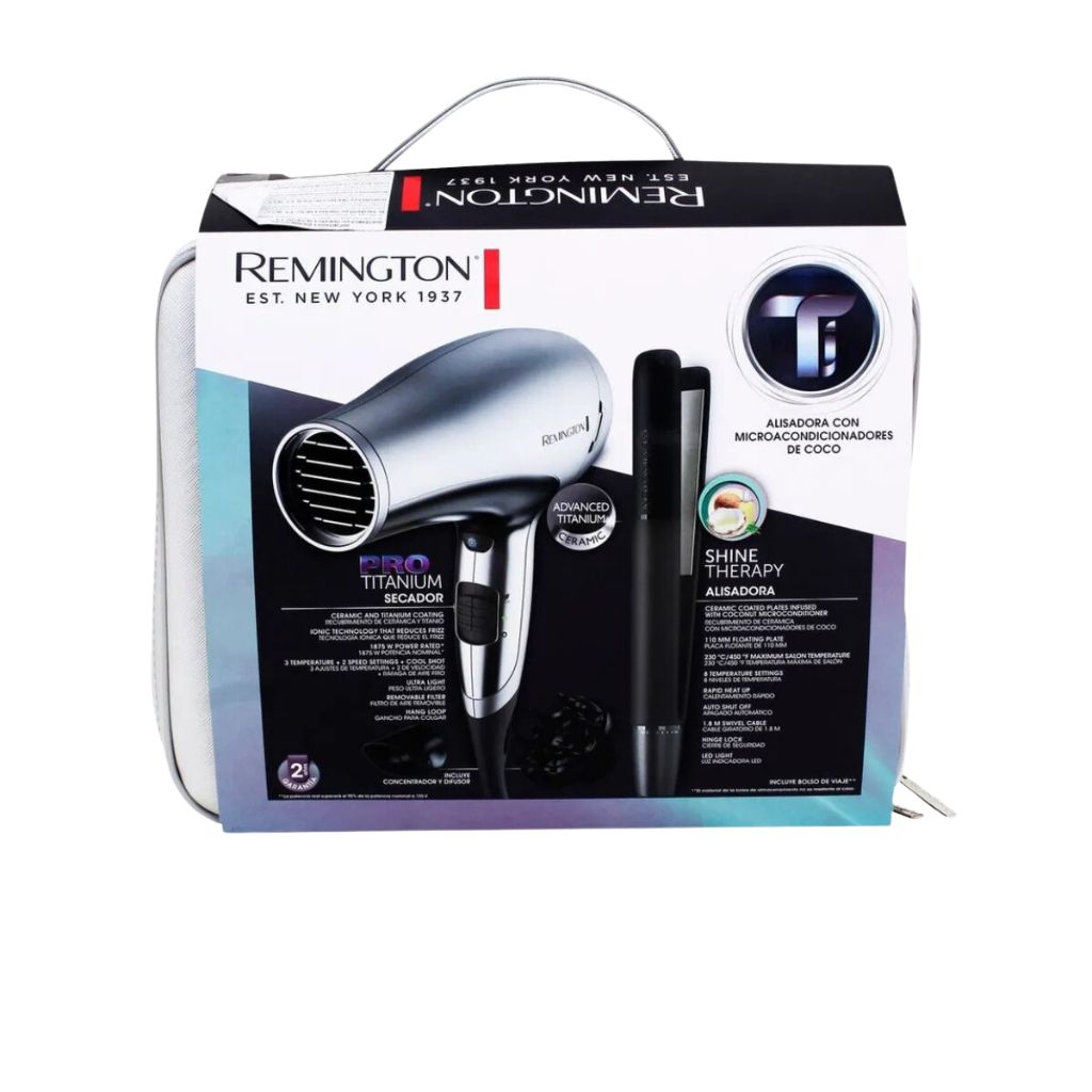 Remington Combo Secadora + Plancha de Cabello, S4A500-D3019-F