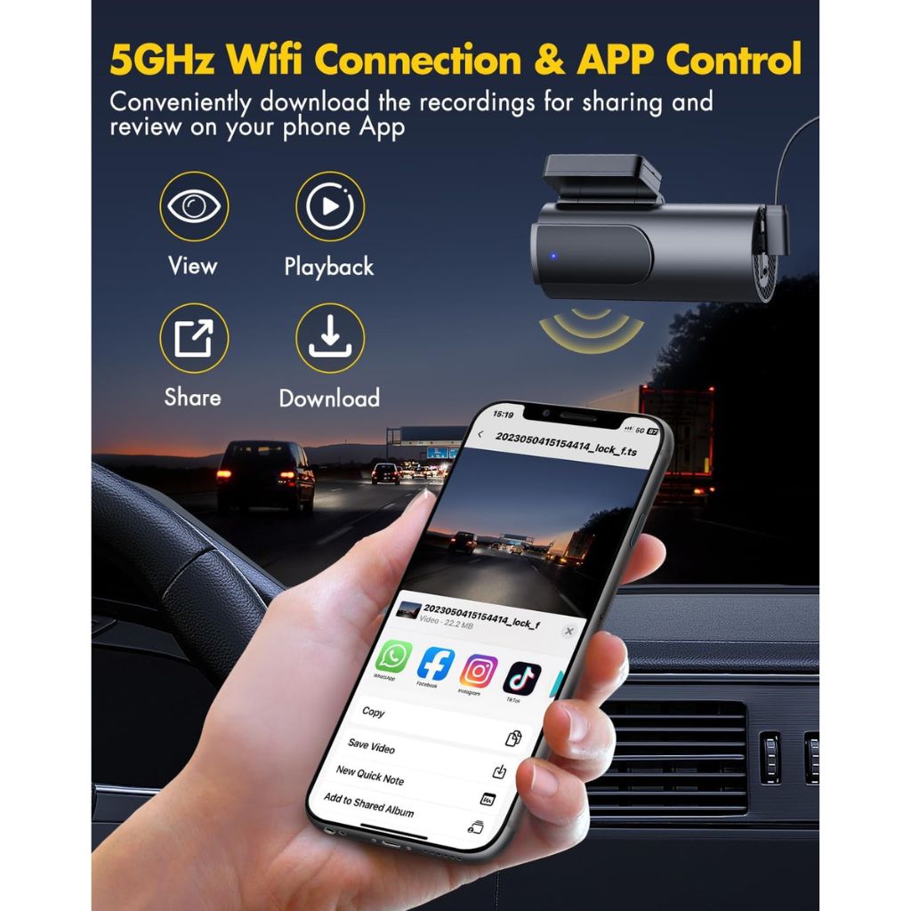 Dashcam Frontal y Trasera 4K+1080p