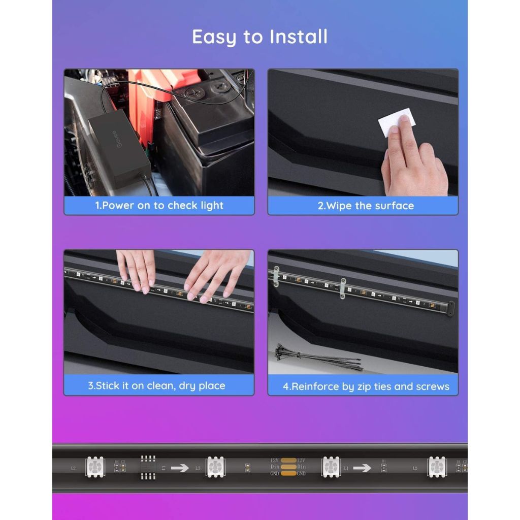 Govee Underglow 4 Luces LED Inteligentes RGBIC