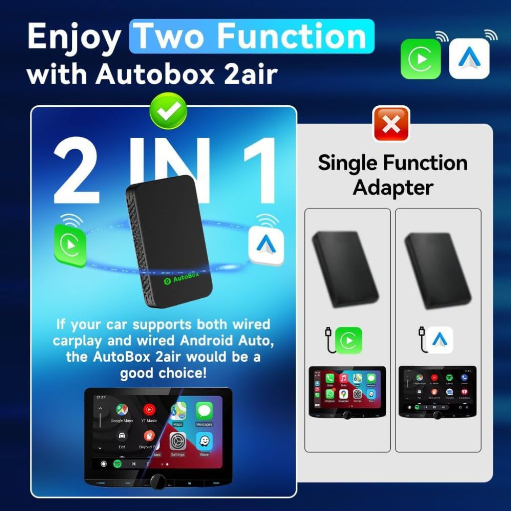 Calinkit Adaptador Inalambrico CarPlay / Android Auto