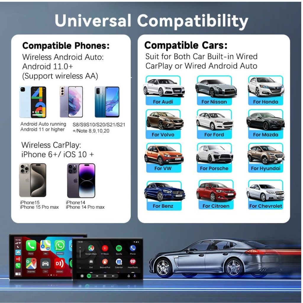 Calinkit Adaptador Inalambrico CarPlay / Android Auto