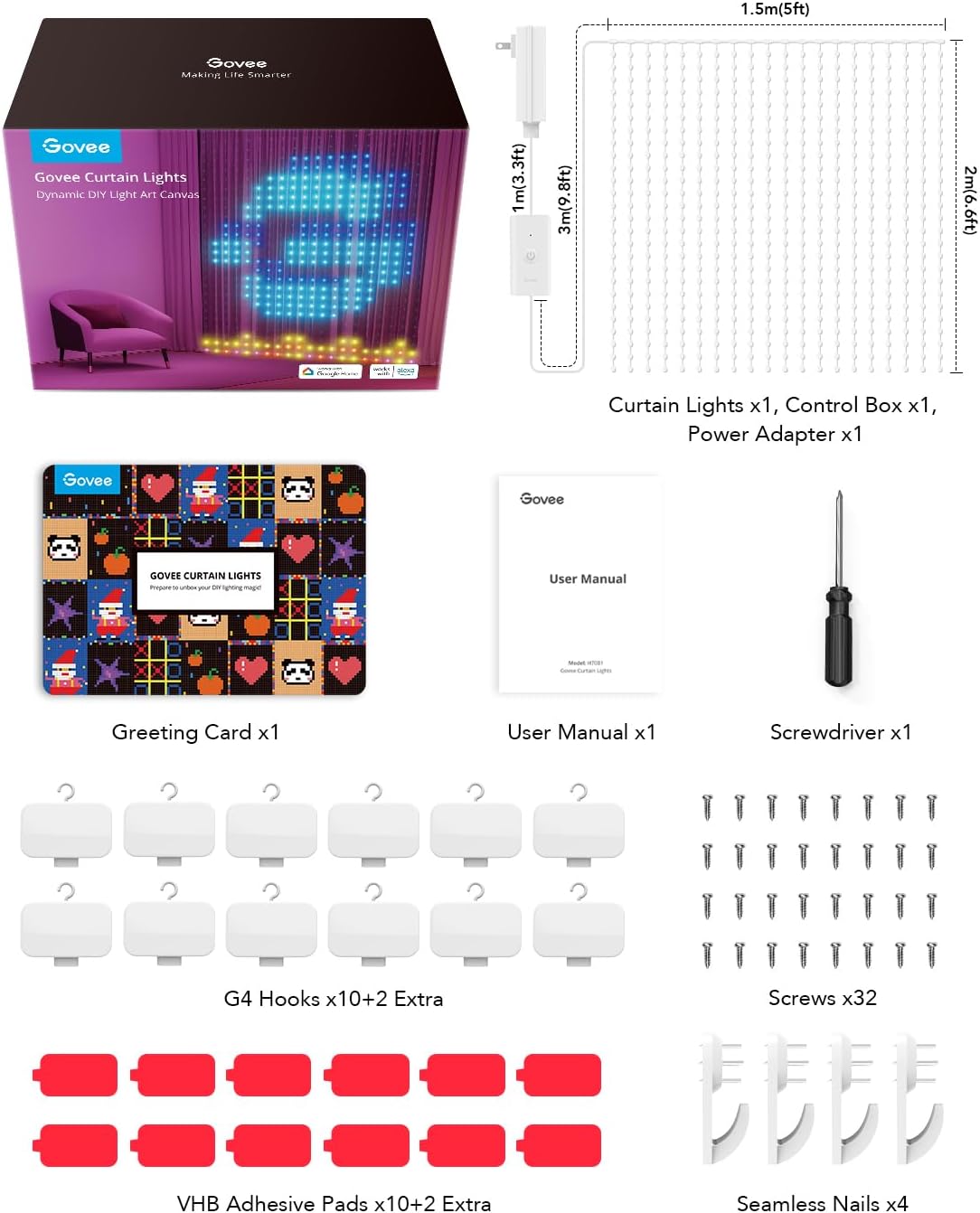 Govee Cable de Luces WiFi y Bluetooth H70B1