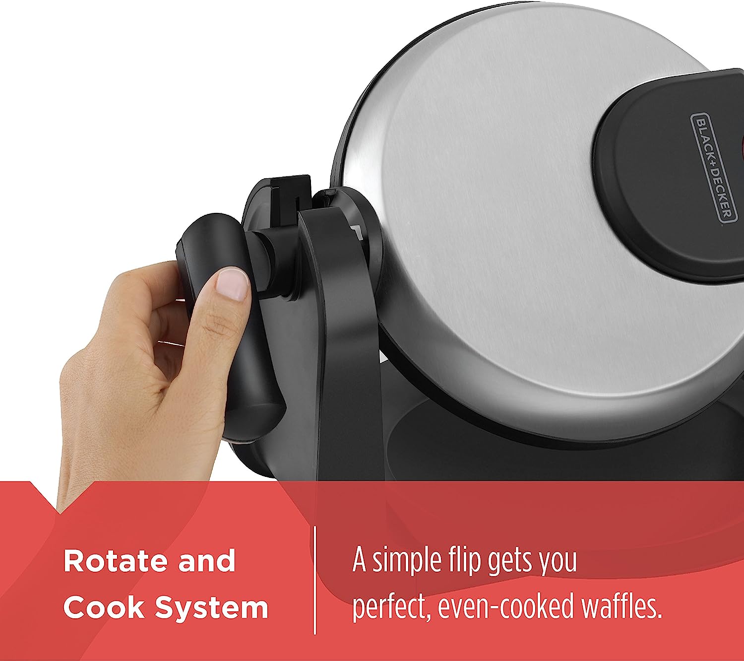 Black + Decker Wafflera Belgian Flip, WM1404S-LA
