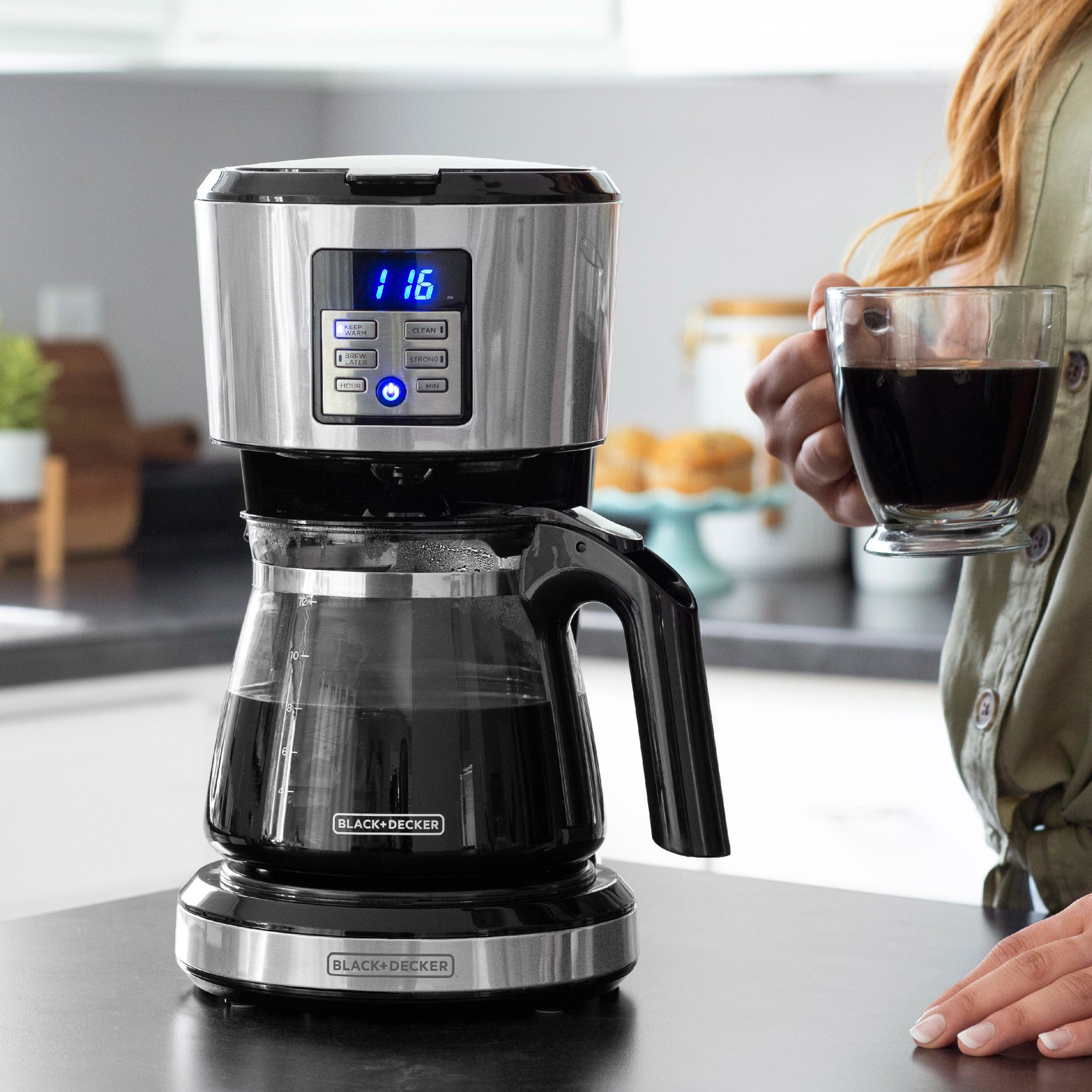 Black + Decker Cafetera 12 Tazas, CM1331S-LA