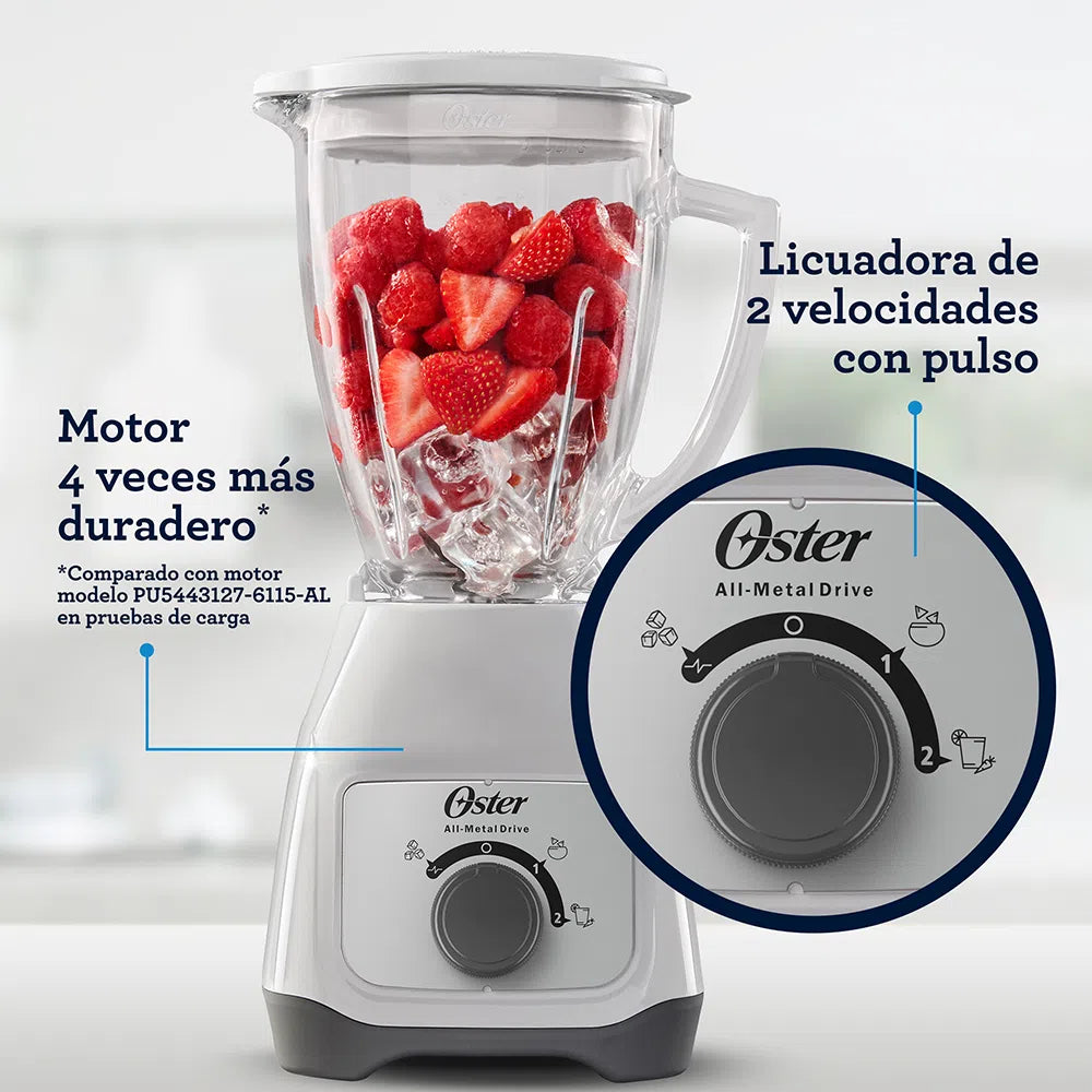 Oster Licuadora con Vaso de Vidrio y Control de Perilla BLSTKAGWRD
