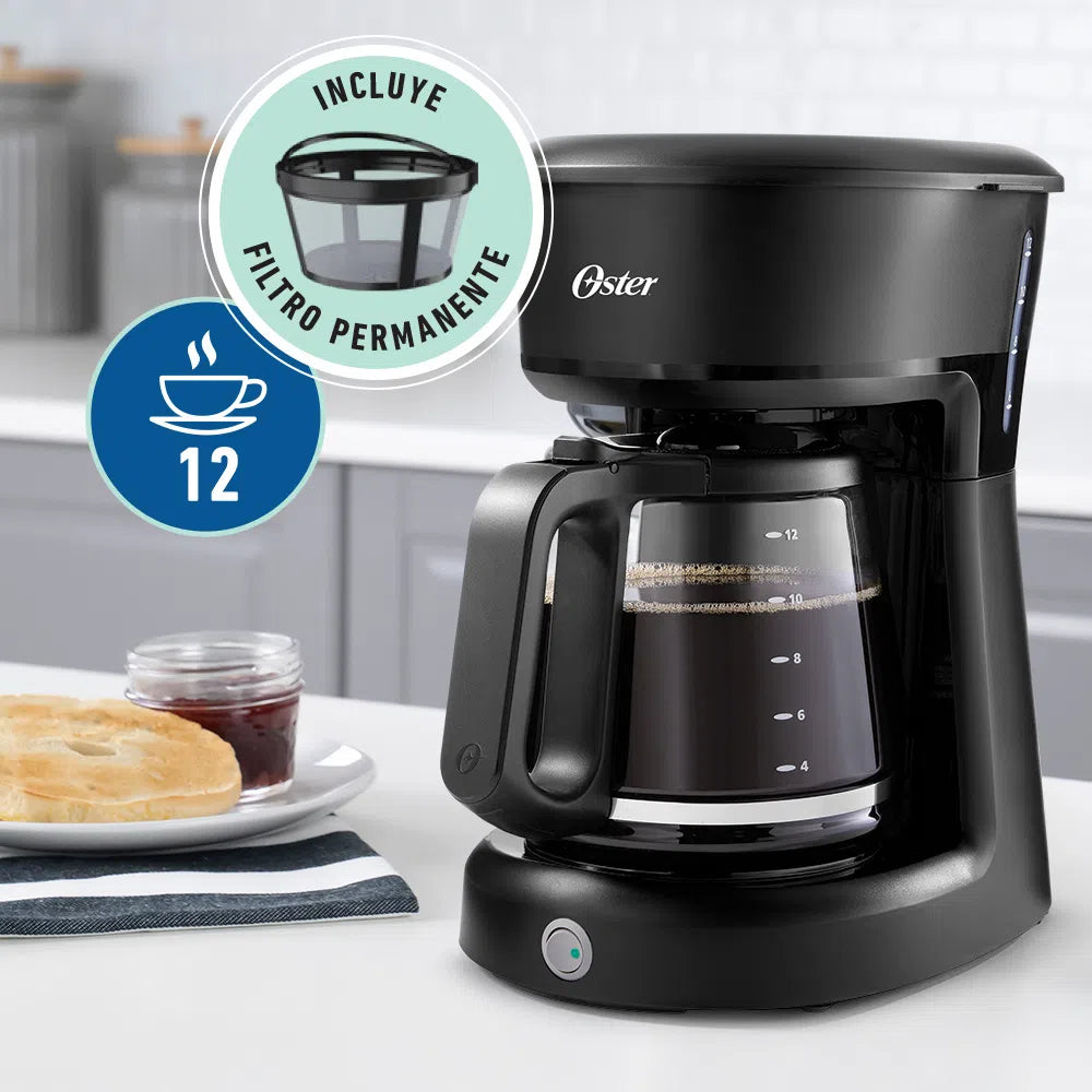 Oster Coffee Maker 12 Tazas con Indicador de Encendido BVSTDCS12BN