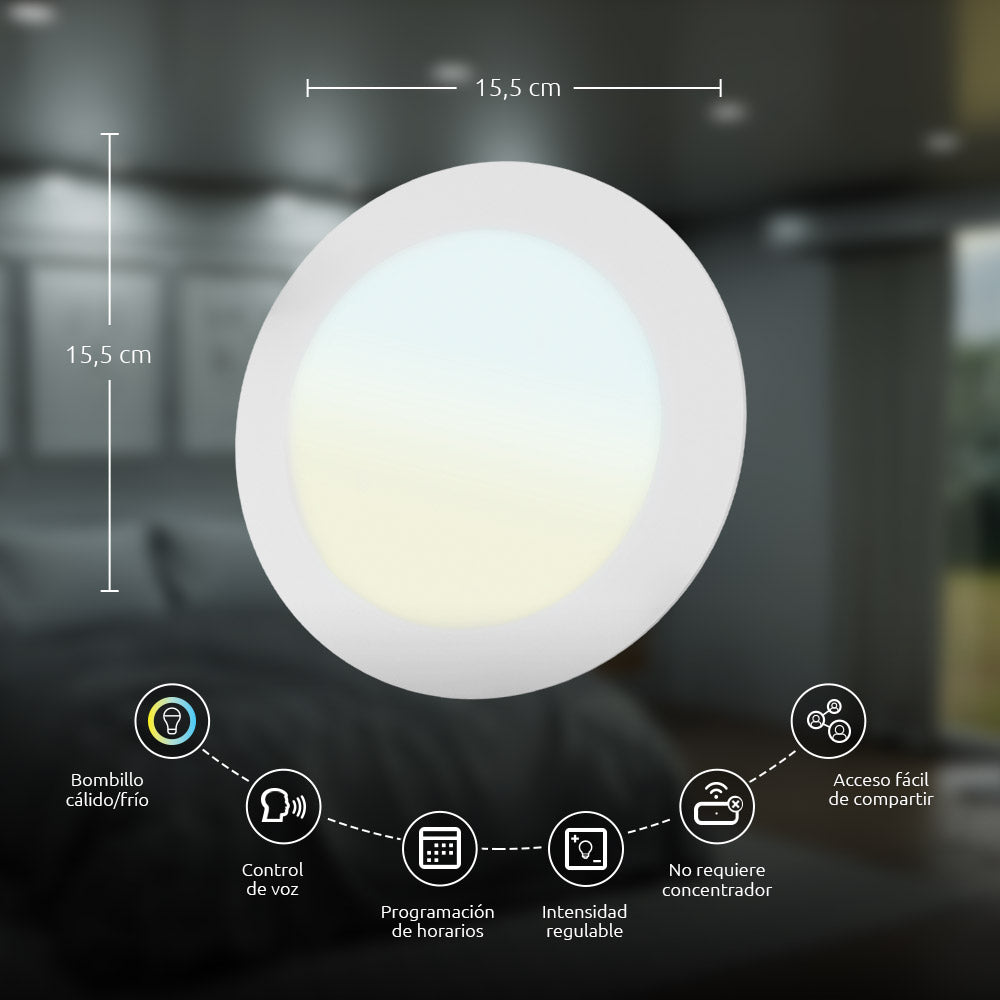 Nexxt Luz LED inteligente empotrable Wi-Fi, NHB-W710