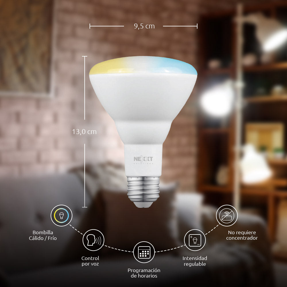 Nexxt Bombillo LED inteligente Wi-Fi 110V 4 Unidades, NHB-W2104PK