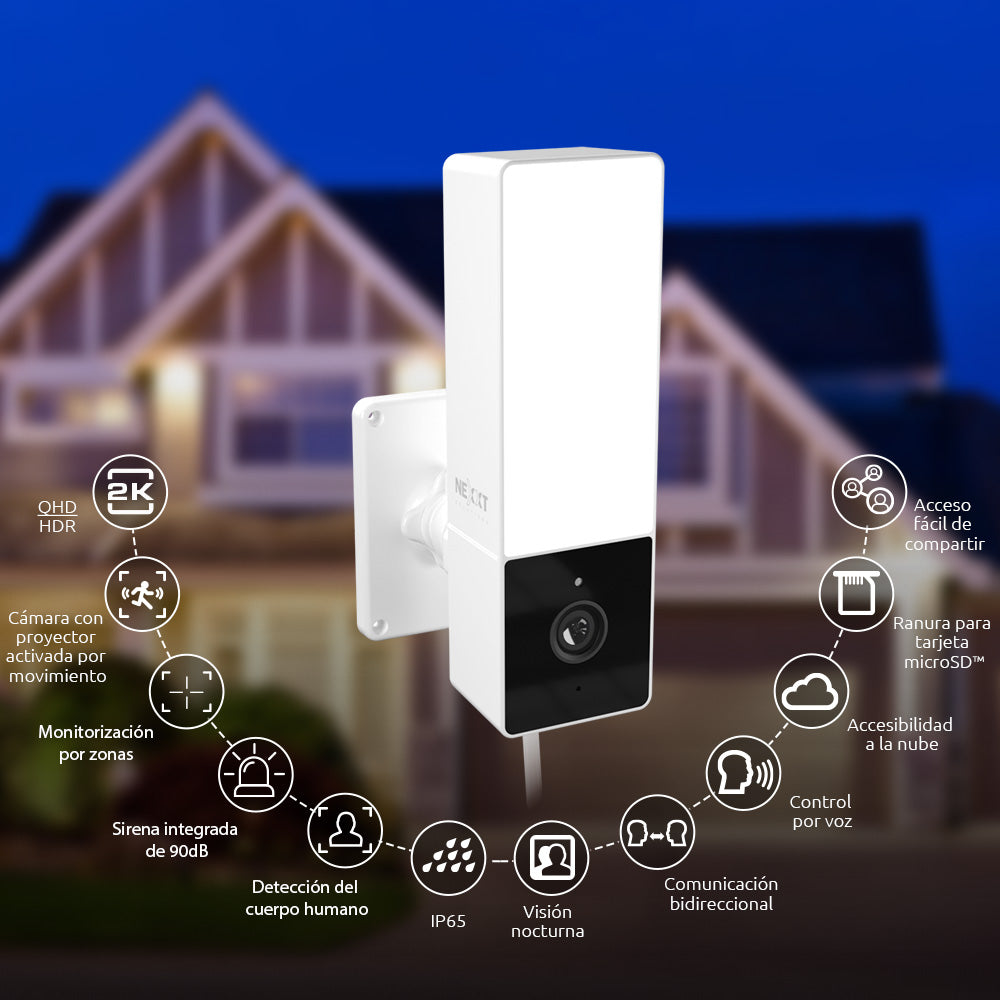 Nexxt Cámara inteligente Wi-Fi con Sirena, NHC-F410