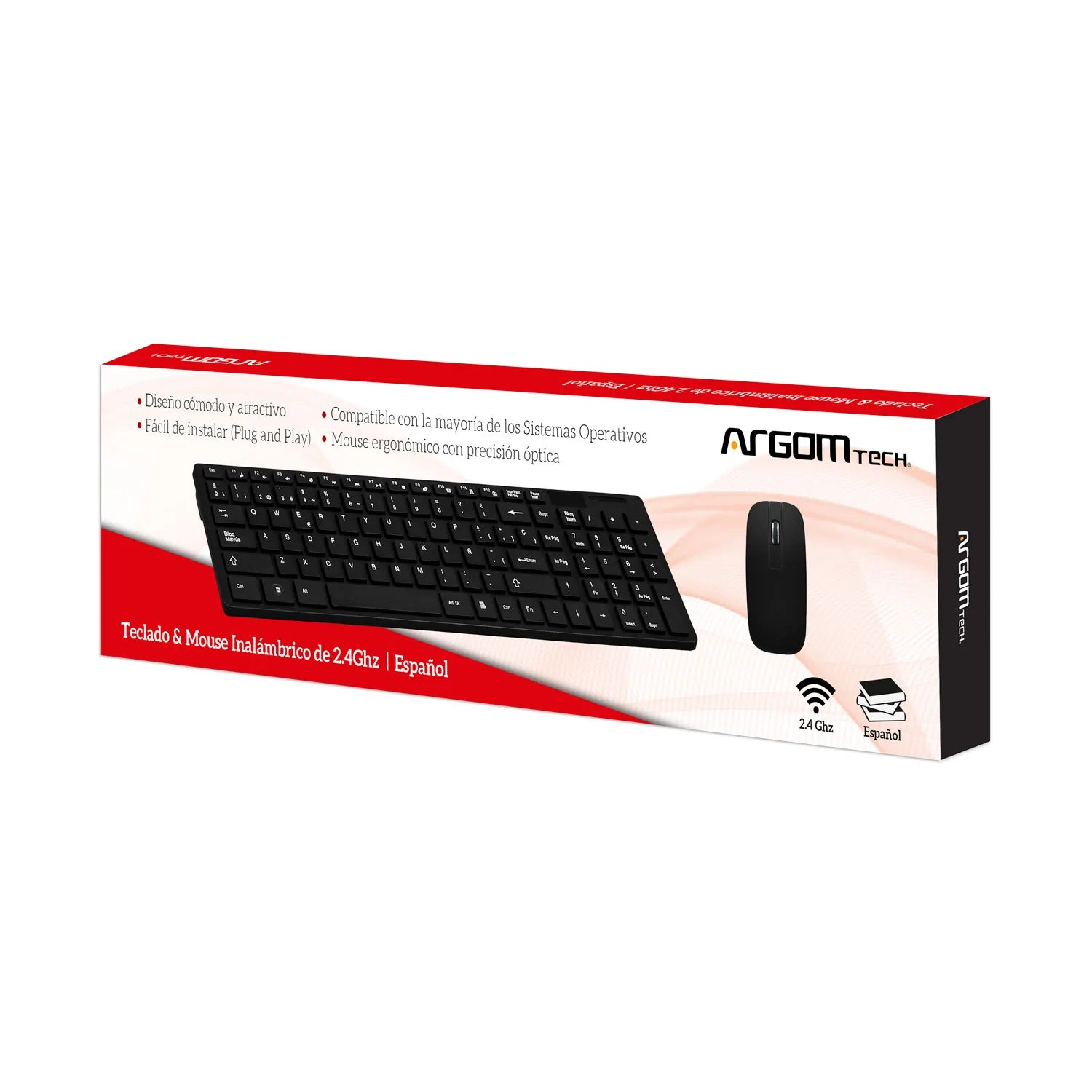 Argom Kit Teclado y Mouse Inalambrico en Español