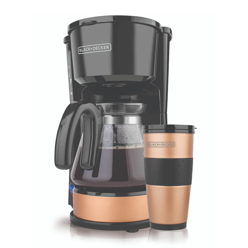 Black + Decker Cafetera 5 Tazas 4 en 1 Negro Cobre CM0755BC