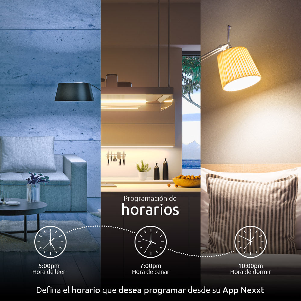 Nexxt Bombilla LED inteligente Wi-Fi 110V - A19 - NHB-W110