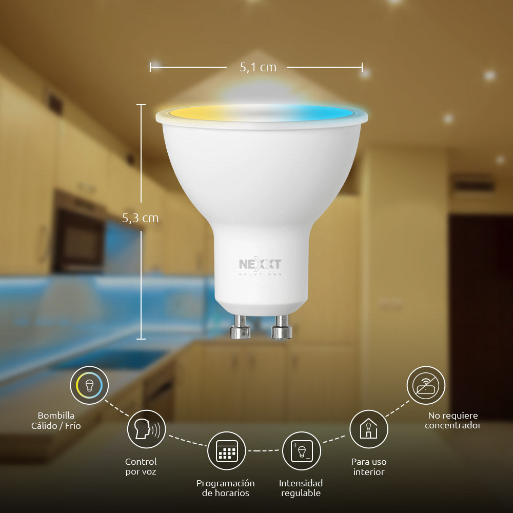 Nexxt Bombillo Inteligente GU10 CCT 110V