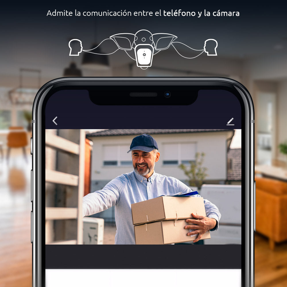 Nexxt Cámara inteligente Wi-Fi con Proyectores y Detector de Movimiento Integrados