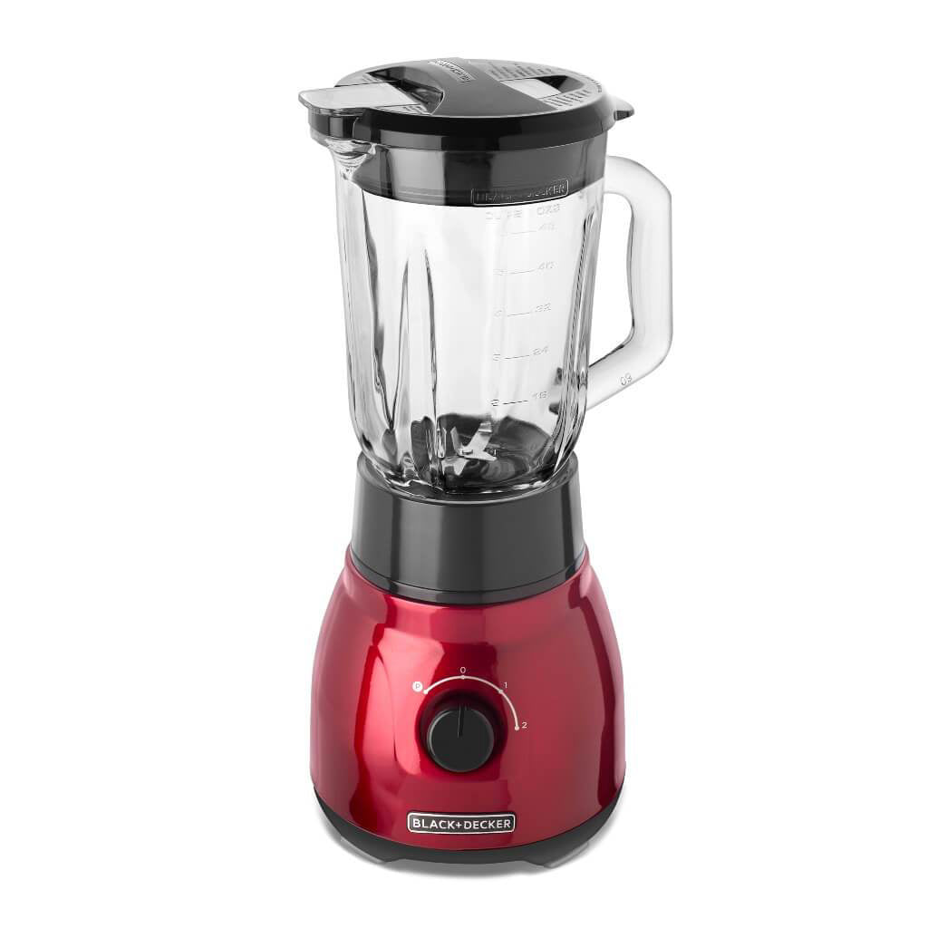 Black + Decker Licuadora 2 Velocidades + Vaso Personal Roja Metálica BL1650R
